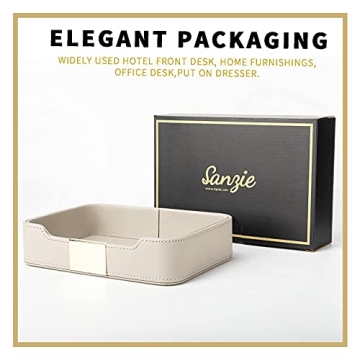 SANZIE Luxury Leather Tray Organizer for Jewelry Keys Wallet