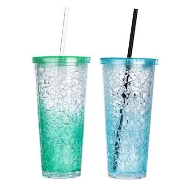 DAKOUFISH 9 Inch Black Reusable Plastic Replacement Drinking Straws for 16 oz 20 oz Mason Jar,Tumblers, Set of 12 Pcs Straws with Cleaning Brush (9inch,Black)