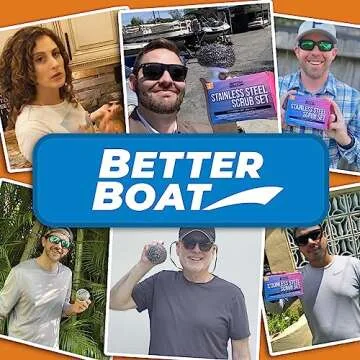 Stainless Steel Scrubber Set, Marine Grade Steel Wool Scouring Pads with Brush Handle, Heavy Duty Cleaning Supplies for Kitchen, Dishes, Teak Wood, Outdoor Furniture, and Metal Tough Cleaning Tasks