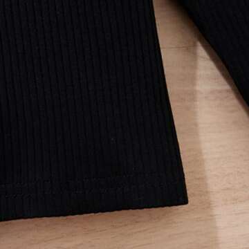 Hebuket Toddler Girl Ruffle Long Sleeve Top +Plaid Mini Pleated Skirt +Beret Hat 3Pcs Clothes Set Baby Kid Fall Winter Outfit (C Black4, 4-5T)