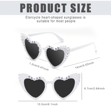 Etercycle Heart Sunglasses for Brides - Bachelorette Essentials