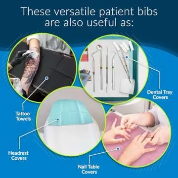 Quality TIDI Disposable Dental Bibs - 500 Pack of 3-Layer Protection