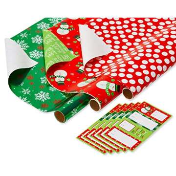 Ultimate 9-Roll Christmas Wrapping Paper Set with Tags