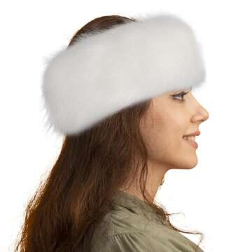Dikoaina Womens Faux Fur Headband Winter Earwarmer Earmuff Ski