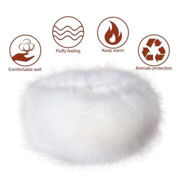 Dikoaina Womens Faux Fur Headband Winter Earwarmer Earmuff Ski