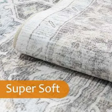 Stylish 8x10 Area Rugs - Washable Boho Comfort