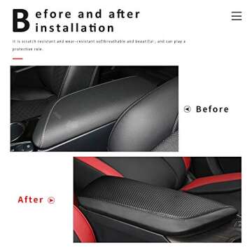 INTGET Car Center Console Armrest Cover for Toyota Camry Accessories 2018-2024 2019 2020 2021 2022 2023 Interior Camry SE/XSE Arm Rest Seat Cover Middle Console Lid Protector (Carbon Fiber Texture)