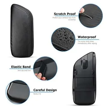 INTGET Car Center Console Armrest Cover for Toyota Camry Accessories 2018-2024 2019 2020 2021 2022 2023 Interior Camry SE/XSE Arm Rest Seat Cover Middle Console Lid Protector (Carbon Fiber Texture)