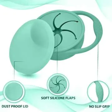 BraveJusticeKidsCo | Snack Attack Snack Cup | Collapsible Silicone Snack Container | Toddler and Baby Snack Catcher Lid (Island Paradise)