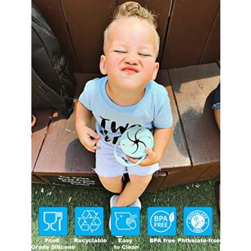 BraveJusticeKidsCo | Snack Attack Snack Cup | Collapsible Silicone Snack Container | Toddler and Baby Snack Catcher Lid (Island Paradise)