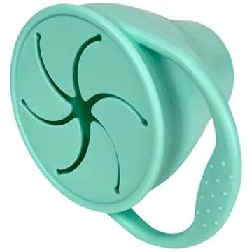 BraveJusticeKidsCo | Snack Attack Snack Cup | Collapsible Silicone Snack Container | Toddler and Baby Snack Catcher Lid (Island Paradise)