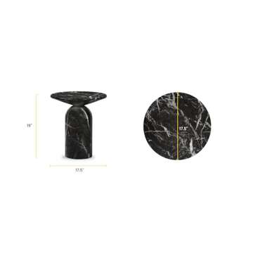 POLY & BARK Wels End Table in Black Marble
