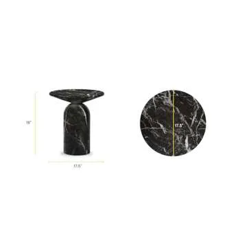 POLY & BARK Wels End Table in Black Marble