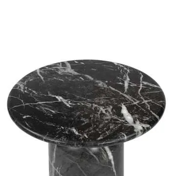 POLY & BARK Wels End Table in Black Marble
