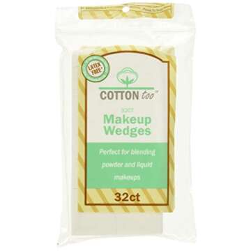 Cotton Too Premium Latex-free Cosmetic Wedges, 32 Count (Pack of 6)