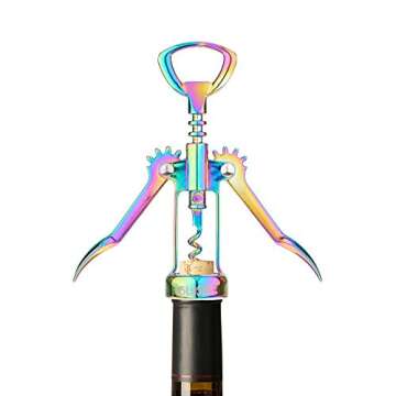 Blush Winged Corkscrew, Iridescent Bottle Opener, Cork Remover, Rainbow Wine Gift Accessory, Mirage,...