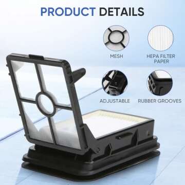 Bissell 4 Pack 1866 Replacement Filters Compatible with Crosswave Vacuum Cleaners for Optimal Performance