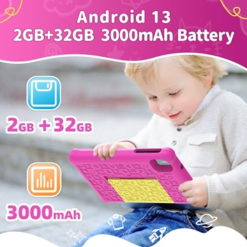 ApoloSign Kids Tablet 7-inch Android 13 - Fun for Kids