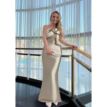 Elegant TORYEMY Satin Mermaid Bridesmaid Dress with Bow