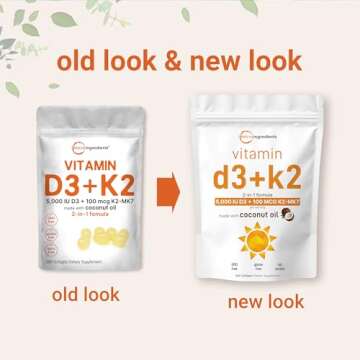 Buy Micro Ingredients Vitamin D3 5000 IU Plus K2 Softgels