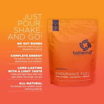 Tailwind Nutrition Endurance Fuel, Electrolyte & Hydration Sports Drink Mix Powder, Gluten-Free, Vegan, Mandarin, 50 Servings