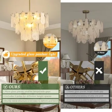 Stunning KELUOLY Gold Chandelier for Modern Homes