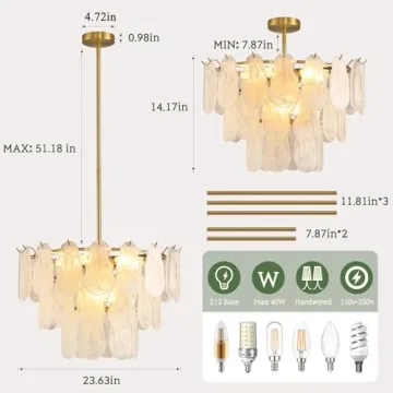Stunning KELUOLY Gold Chandelier for Modern Homes