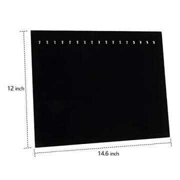 Foraineam 3 Pack Black Velvet Jewelry Display with 17 Hooks Necklace Tray Organizer Pad Bracelets Pe...