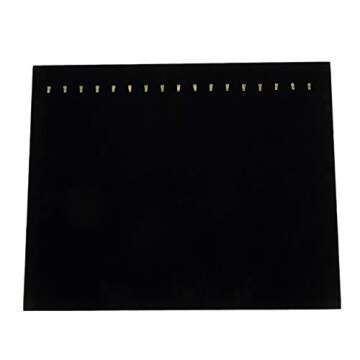 Foraineam 3 Pack Black Velvet Jewelry Display with 17 Hooks Necklace Tray Organizer Pad Bracelets Pendants Chains Showcase Stands