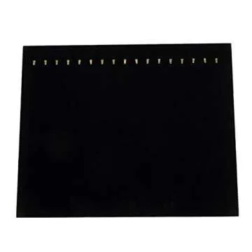 Foraineam 3 Pack Black Velvet Jewelry Display with 17 Hooks Necklace Tray Organizer Pad Bracelets Pendants Chains Showcase Stands