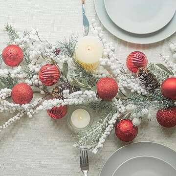 KI Store 34pcs Red Christmas Balls for Holiday Decor