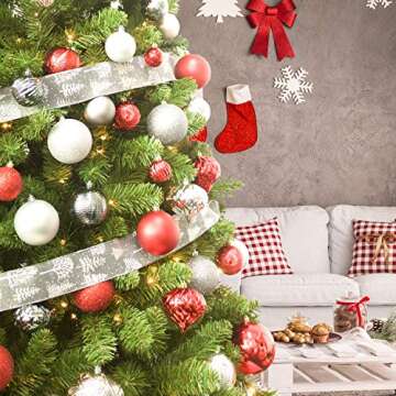 KI Store 34pcs Red Christmas Balls for Holiday Decor