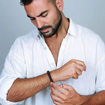 Men's Vrsilver Leather Morse Code Bracelet Gift