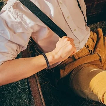 Men's Vrsilver Leather Morse Code Bracelet Gift