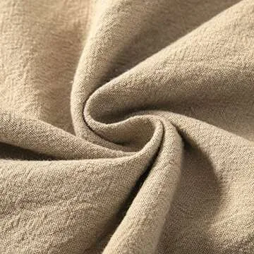 Vansha Women Summer High Waisted Cotton Linen Palazzo Pants Wide Leg Long Lounge Pant Trousers with Pocket Khaki L