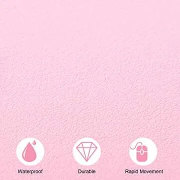 TOWWI PU Leather Desk Pad with Suede Base, Multi-Color Non-Slip Mouse Pad, 24” x 14” Waterproof Desk Writing Mat, Large Desk Blotter Protector (Light Pink)