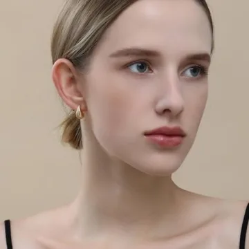 Stylish Apsvo Chunky Gold Hoop Earrings for Trendy Women