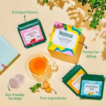 Multi-Flavor Handpick Tea Bags Sampler Gift Box for All Occasions