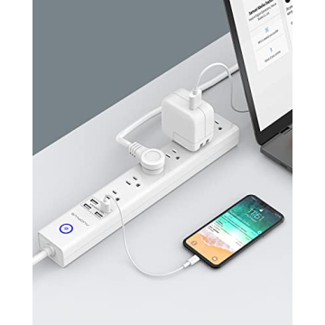 15 Ft Power Strip with USB and Surge Protection