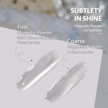 GAOY Glassy Cat Eye Gel Nail Polish, 16ml Glitter Holographic Gel Polish with Magnet, Reflective Translucent UV Gel, 2341 Silvery Moonlight