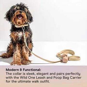 Wild One Dog Collar, The Original Easy-Clean, All Weather Flex-Poly Strap with Metal, Durable, Dirt and Odor Resistant, Size XL, Tan