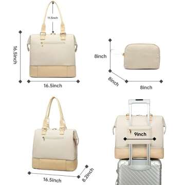 Chic Weekender Bags for Women, Travel Duffel with USB Charge