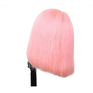 Stylish Pink Bob Wig for Women 180% Density Glueless
