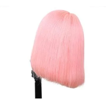 Stylish Pink Bob Wig for Women 180% Density Glueless