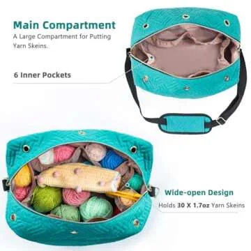 MYBAGZING Crochet Bag Organizer - Knitting Bag - Yarn Storage Organizer - Yarn Bag for Crocheting - ...