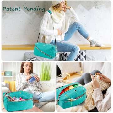 MYBAGZING Crochet Bag Organizer - Knitting Bag - Yarn Storage Organizer - Yarn Bag for Crocheting - Yarn Holder for Crochet Accessories, Knitting Needles, Crochet Hooks, Crocheting & Knitting Gifts,