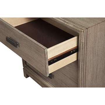 Alpine Furniture Camilla 2 Drawer Wood Nightstand in Antique Gray