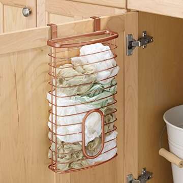 mDesign Steel Hanging Cabinet Organizer, Copper, 3in x 8in x 14.6in