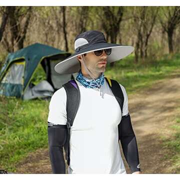 Leotruny Men Wide Brim Sun Hats UPF50+ Waterproof Breathable Bucket Hat for Fishing, Hiking, Camping...