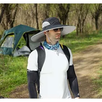 Leotruny Men Wide Brim Sun Hats UPF50+ Waterproof Breathable Bucket Hat for Fishing, Hiking, Camping...